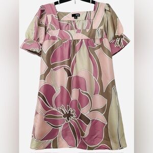 Rose print women’s tunic top